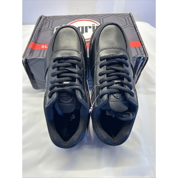 SlipGrips Lace-Up Slip Resistant Work Shoe Men 6 Women 8 Black New in Box - Picture 2 of 9